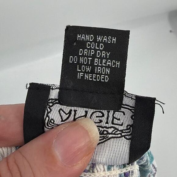 Angie Boho Milkmaid Dress Sz M Cottagecore Romantic Smocked Fairy Grungel Hi-Low - Picture 9 of 9